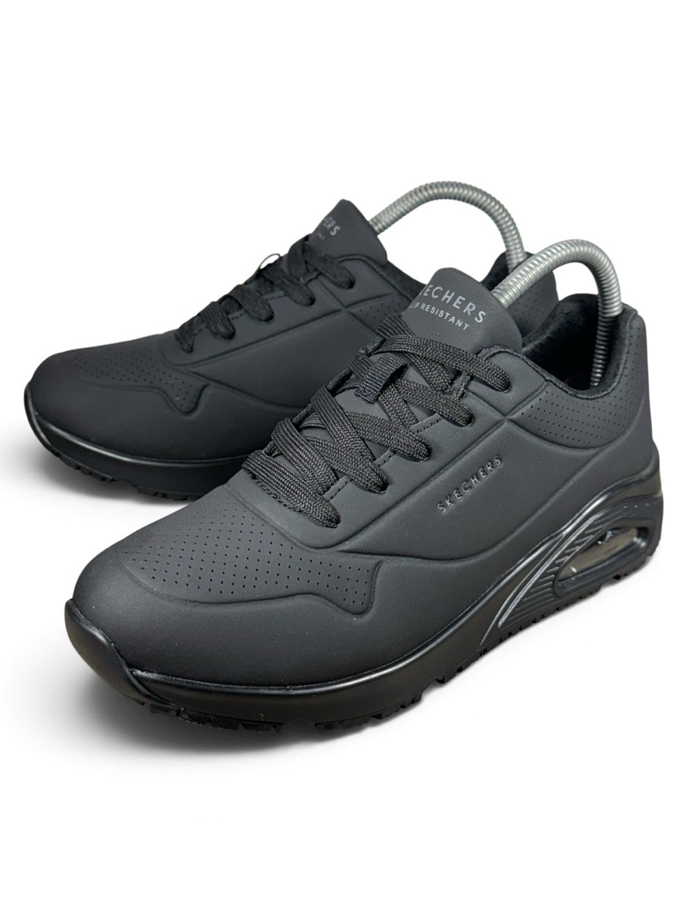 Skechers Women's Work Relaxed Fit Uno SR Lace Up Shoes Black Size 8 New